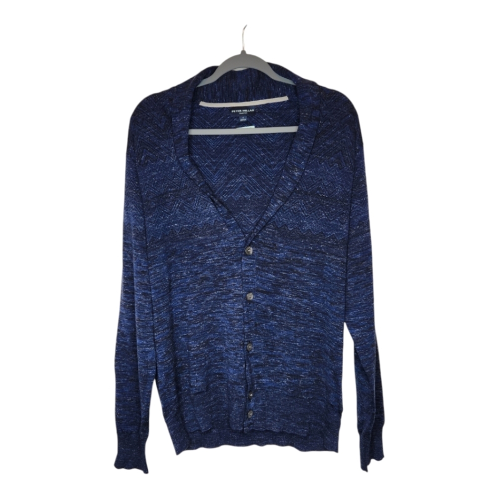 NWOT Peter Millar Men's Surf Rider Cardigan Wool Silk Linen Blend Size L…